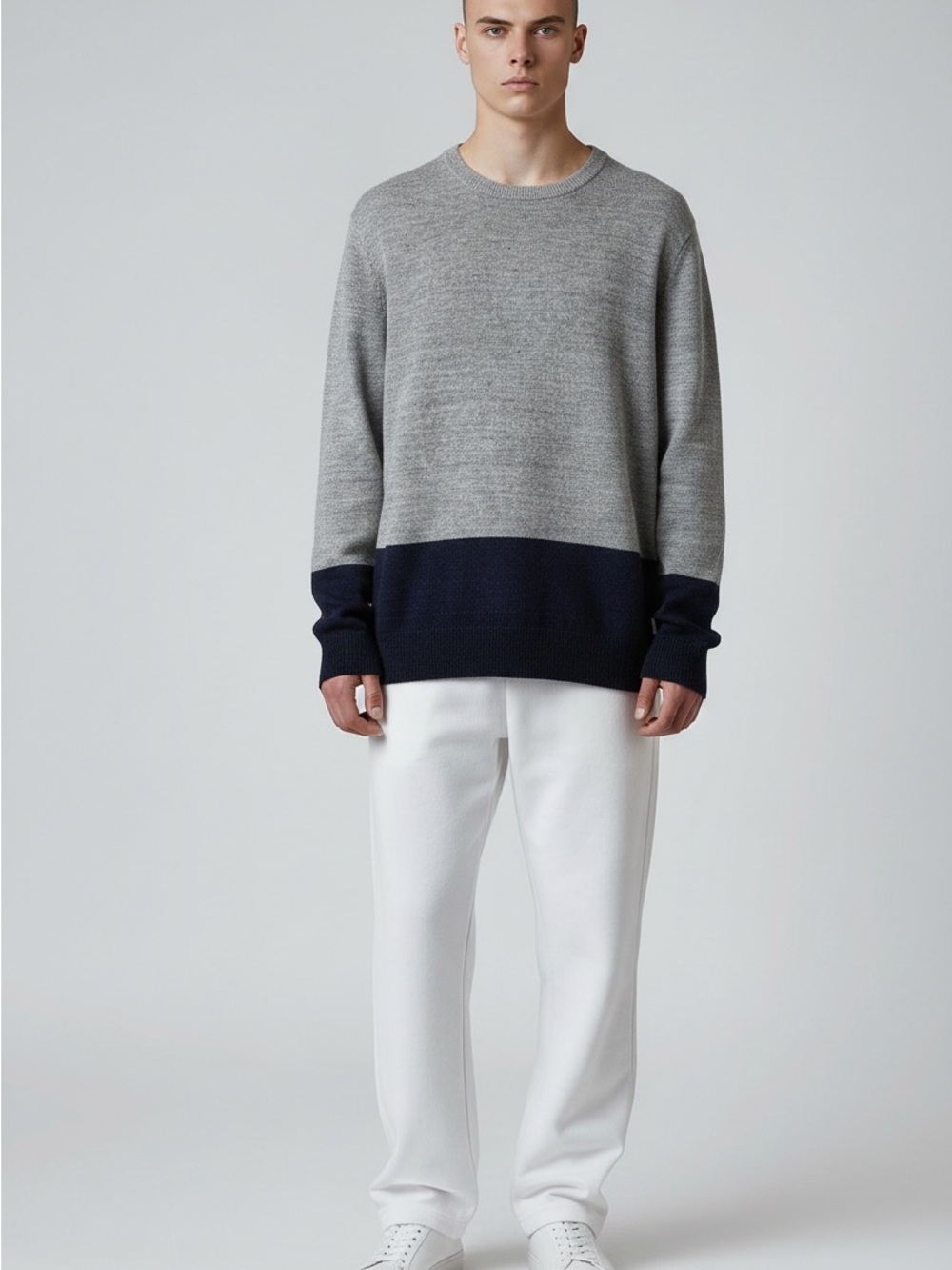 Scotch & Soda Home Alone Mens Gray Blue Round Neck Pullover Sweater Size L